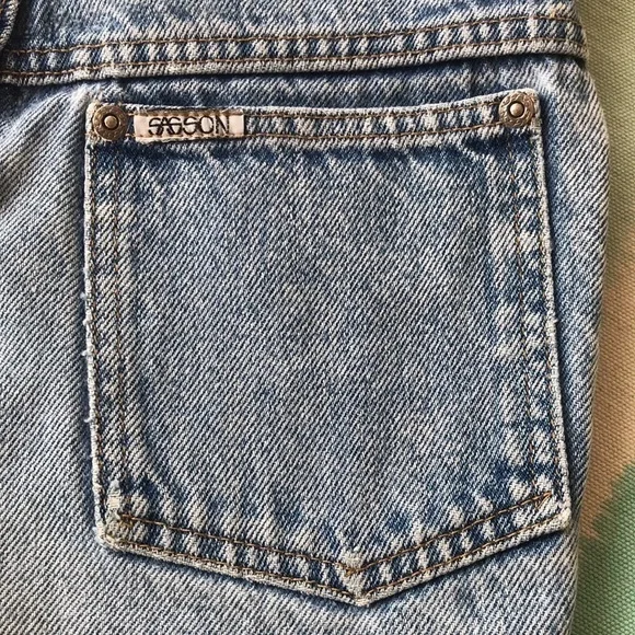 Vintage Sasson High Rise Well Worn Distressed Acid Wash Jeans Size 7 USA Made - Picture 7 of 14